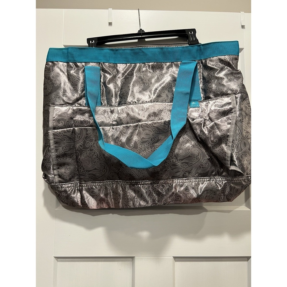 Lotus Yoga Bag Gray and Turquoise condition